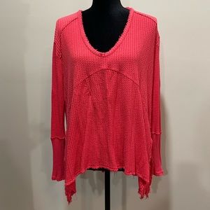 Free People Waffle V-Neck Tunic